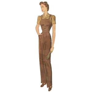 1940s Land-Girl - Slacks, Blouse & Overalls - "Rosie The Riveter" - Bust 30" (76cm)