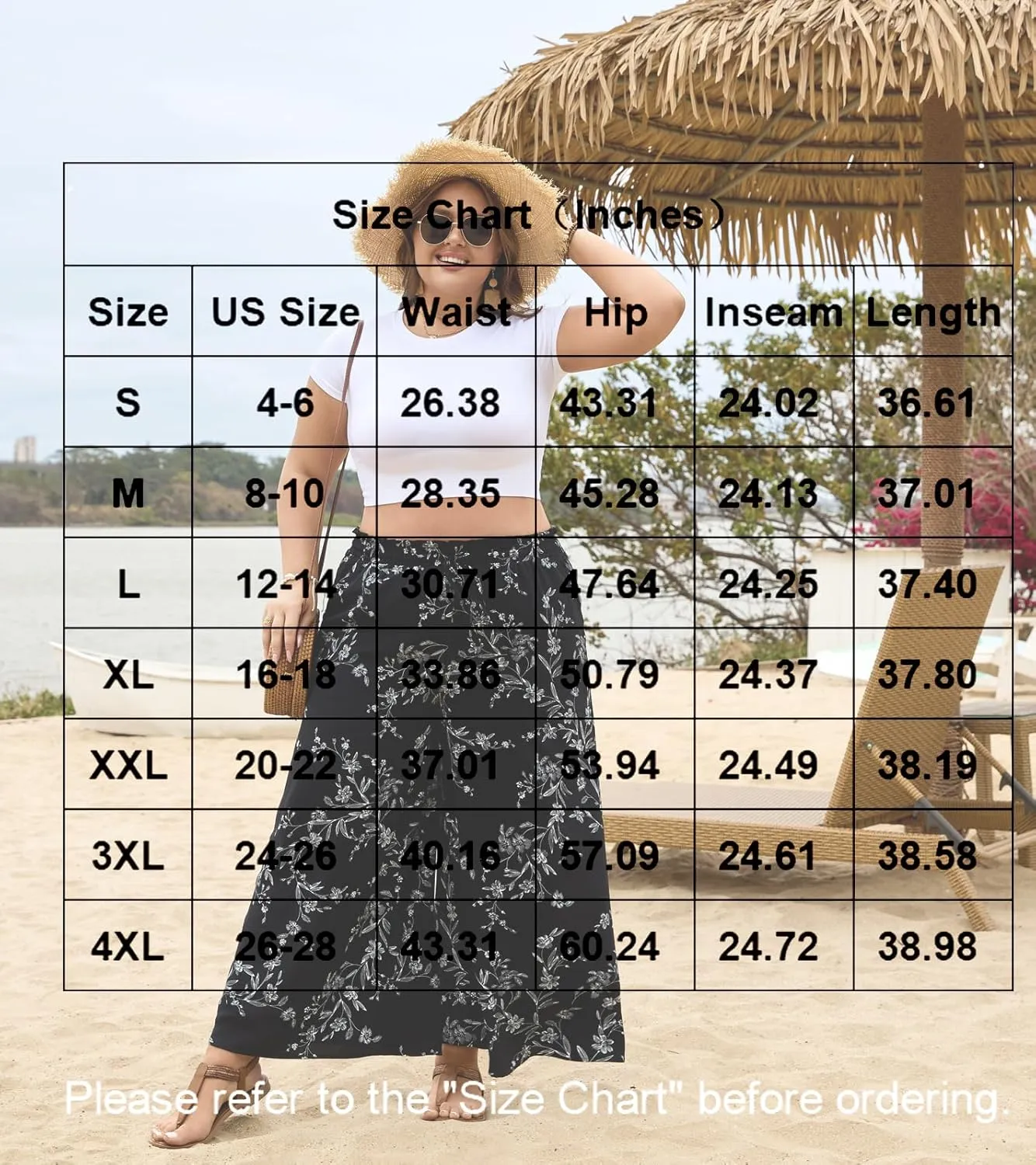 Bestbee Women's Palazzo Pants Dressy Casual Wide Leg Slacks Elastic Waist with Pockets