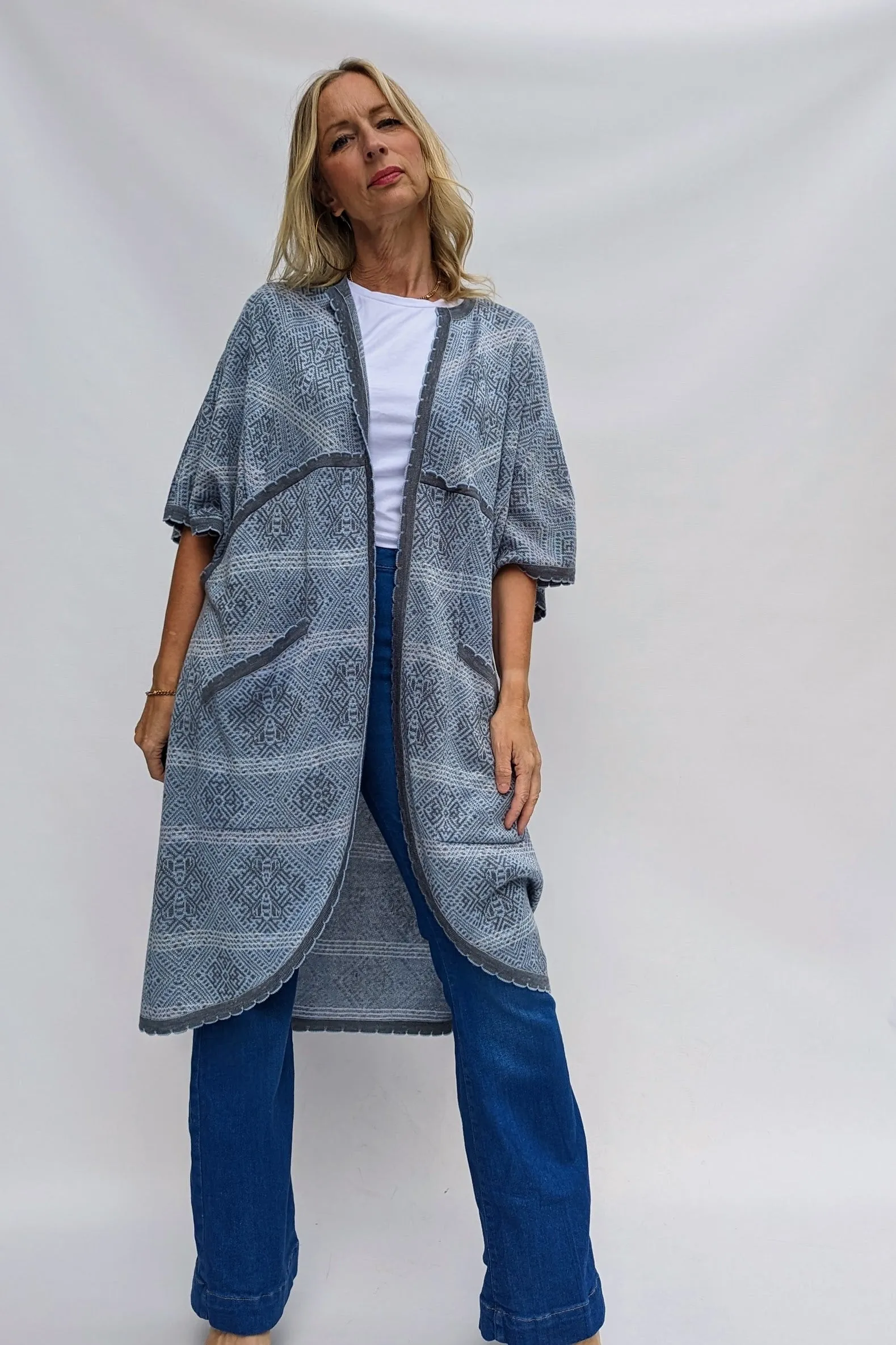 Bill Gibb Boho Vintage Oversized Kimono Style 70s Cardigan