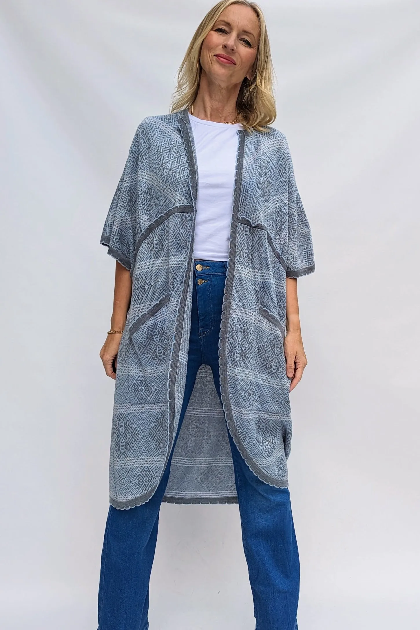 Bill Gibb Boho Vintage Oversized Kimono Style 70s Cardigan