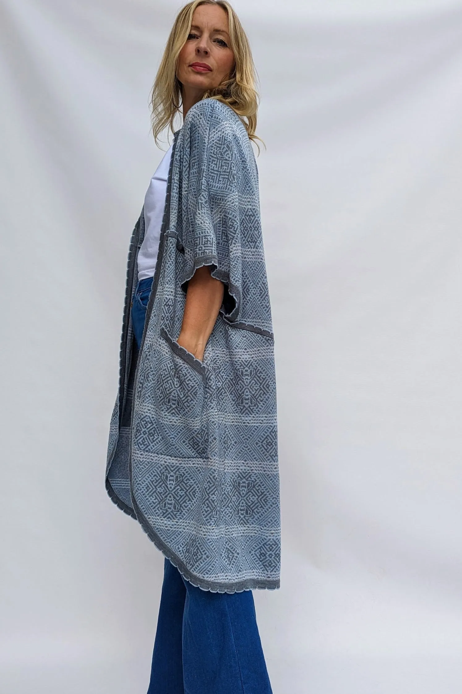 Bill Gibb Boho Vintage Oversized Kimono Style 70s Cardigan