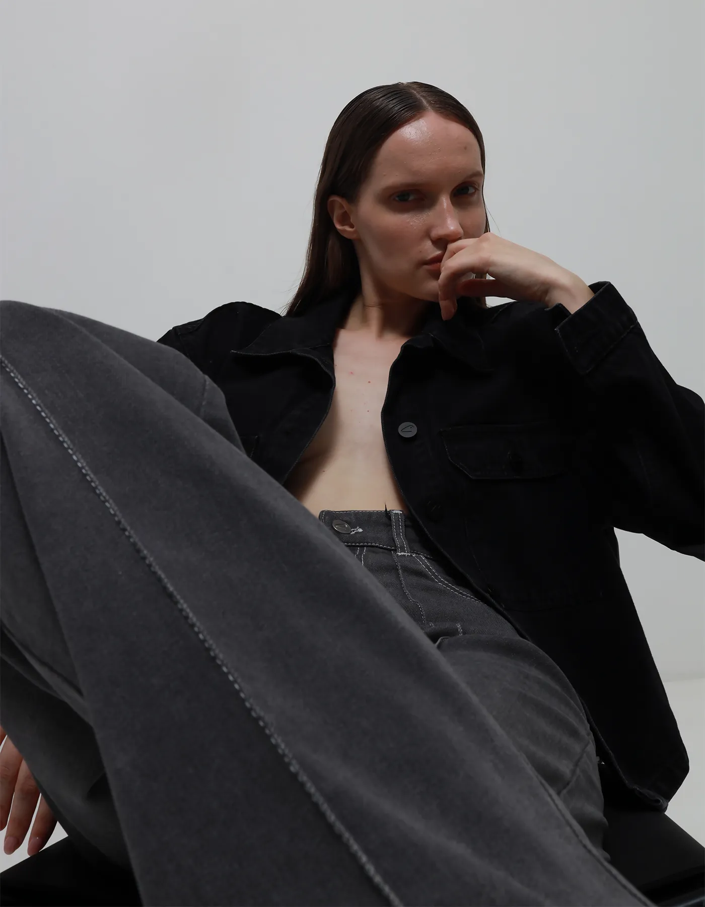 Black denim jacket