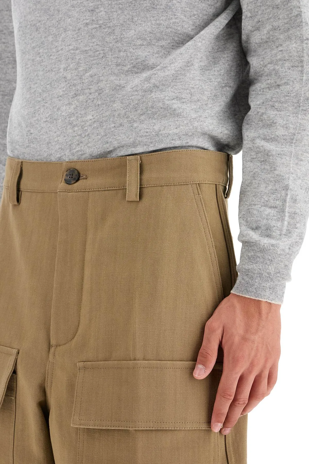 cargo canvas pants in italian style