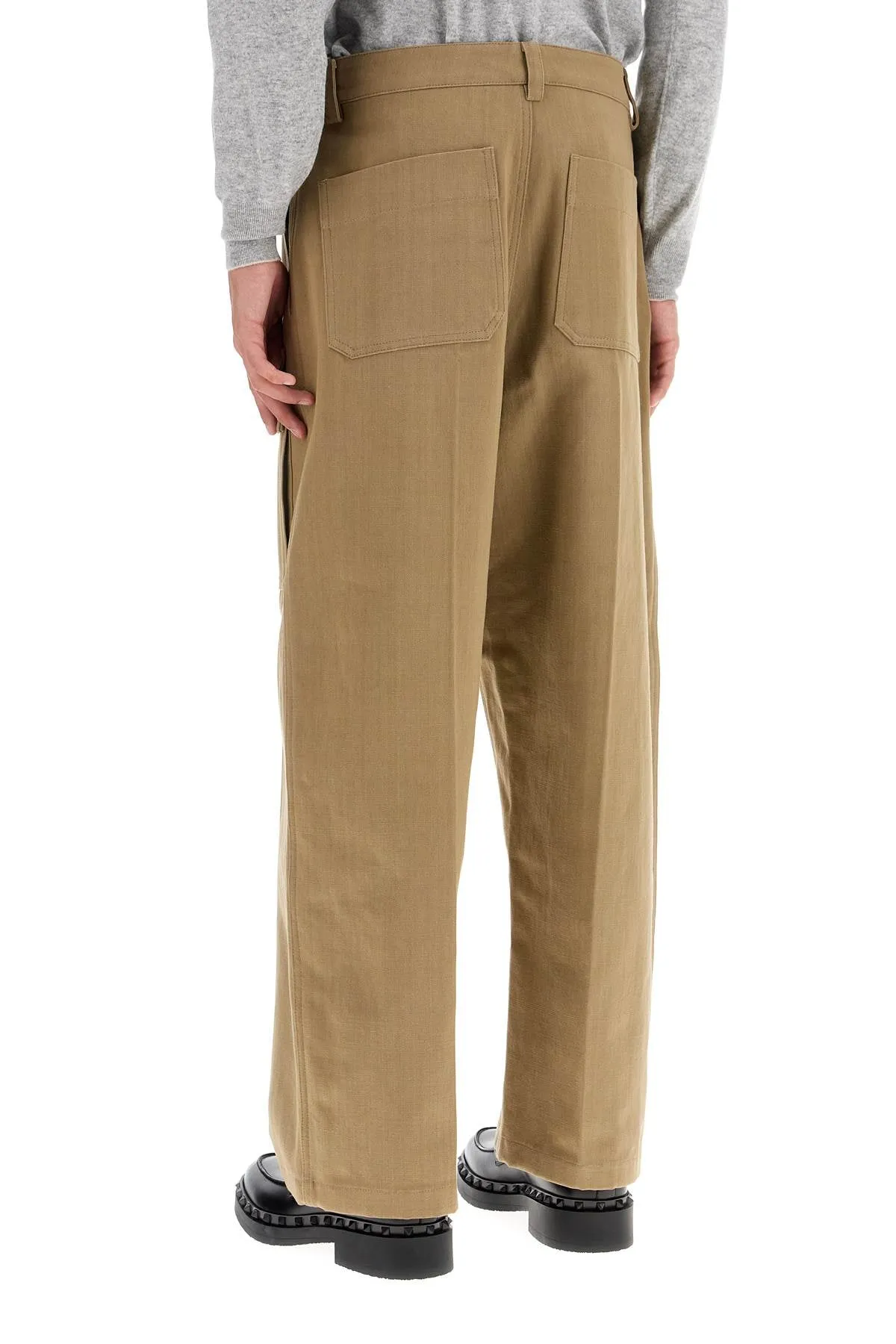 cargo canvas pants in italian style