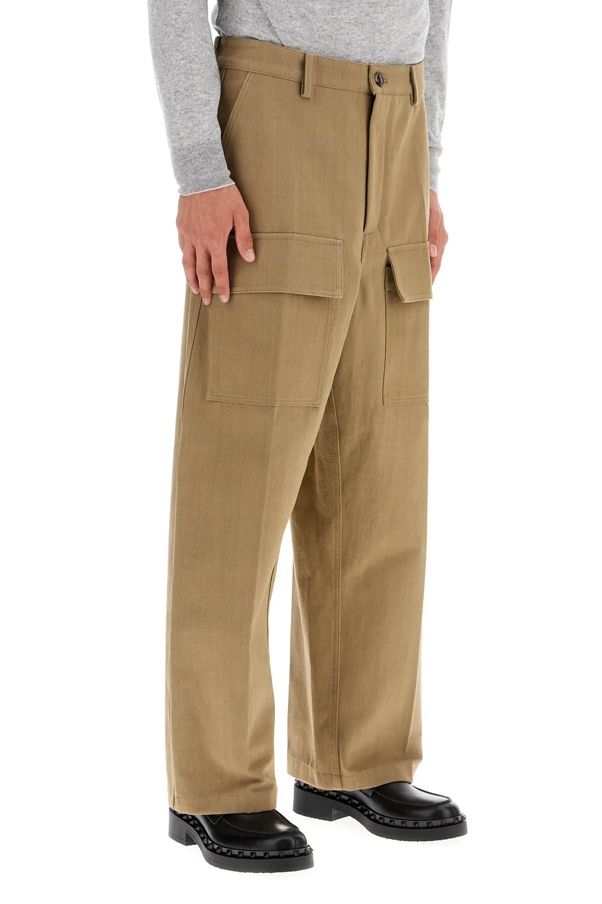 cargo canvas pants in italian style