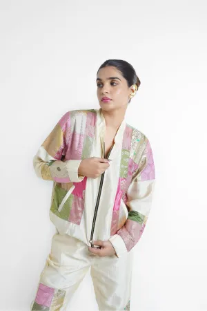 Cheri Upcycled Silk Unisex Bomber Jacket RTS