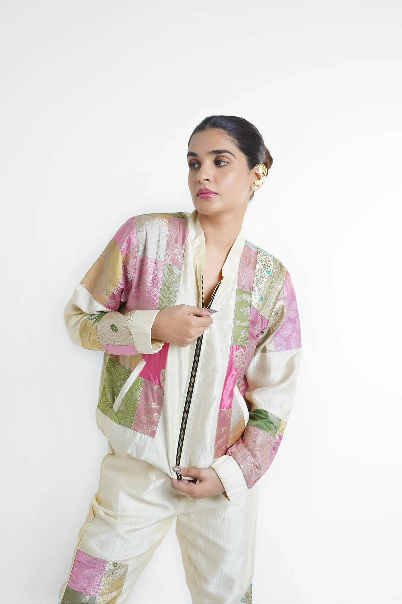 Cheri Upcycled Silk Unisex Bomber Jacket RTS