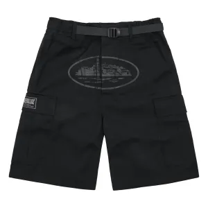 Corteiz Alcatraz Cargo Shorts Triple Black