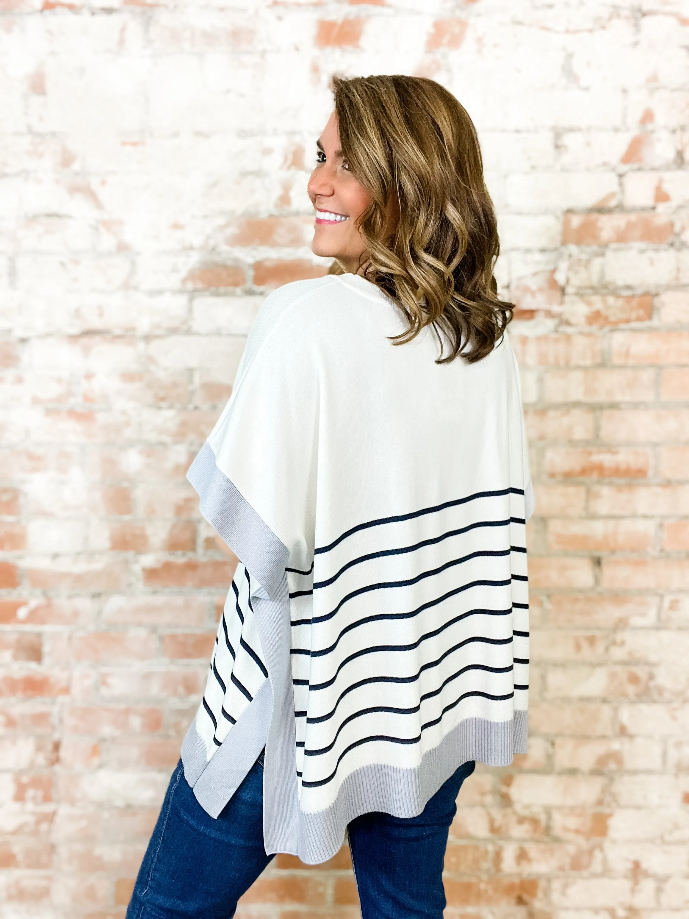 Curvy Sanibel Stripe Poncho Top