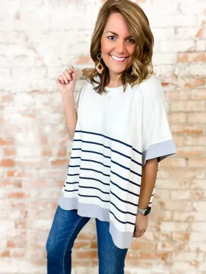 Curvy Sanibel Stripe Poncho Top