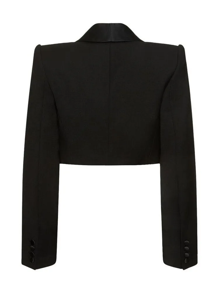 Deep V Neck Patchwork Diamonds Blazer