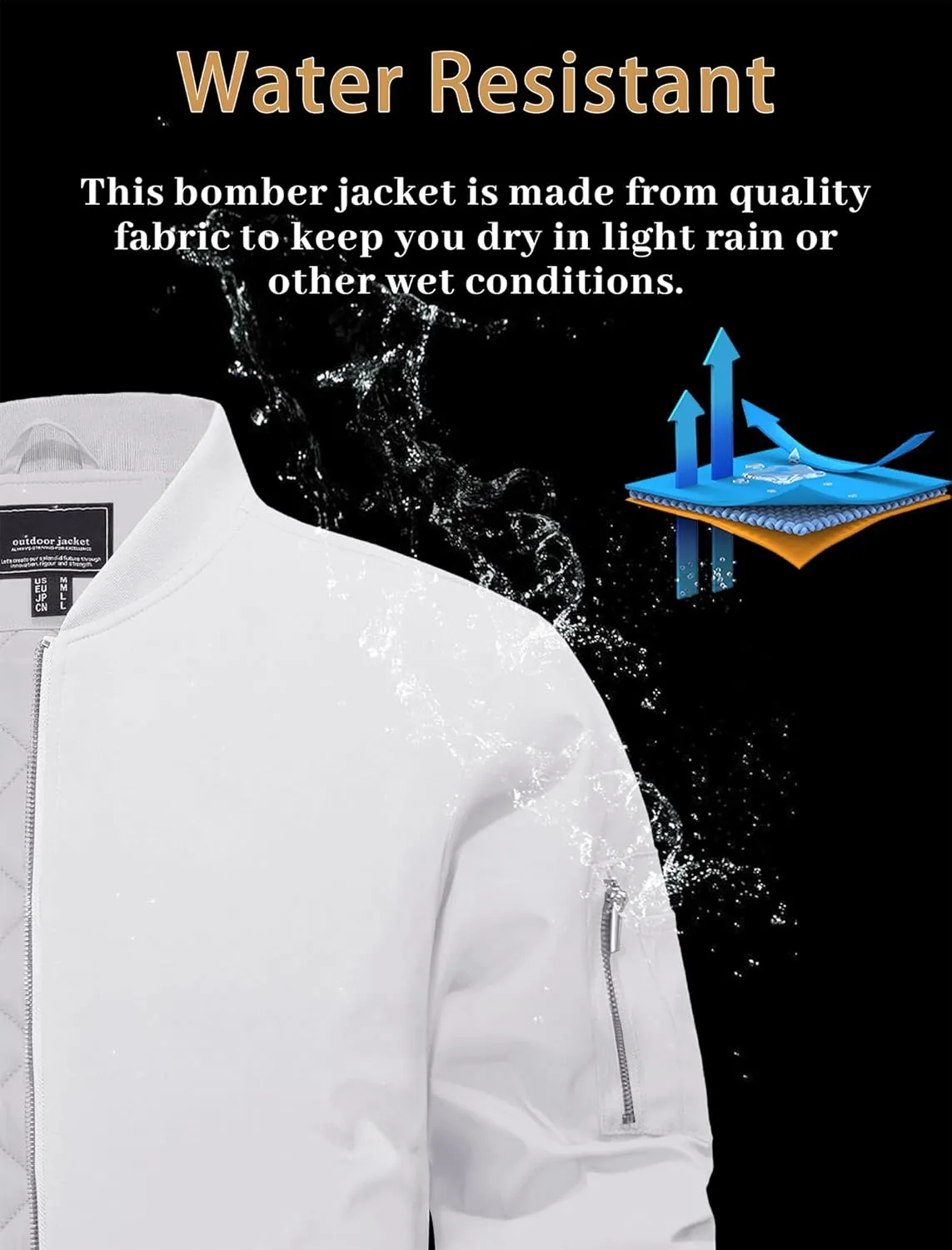 EKLENTSON Men's Bomber Jackets Fleece Lined Winter Flight Jacket Water Resistant Windproof Windbreaker Zip Up