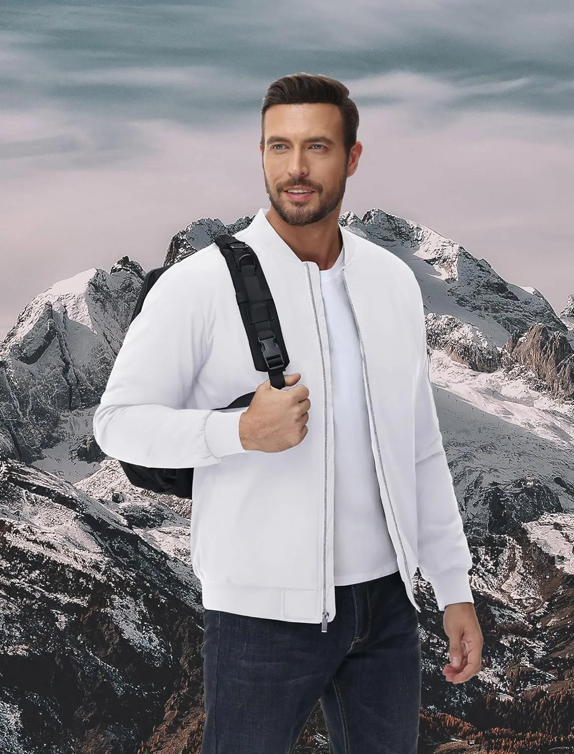 EKLENTSON Men's Bomber Jackets Fleece Lined Winter Flight Jacket Water Resistant Windproof Windbreaker Zip Up