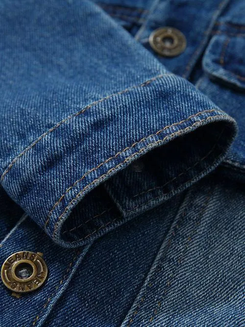Fashion Coat Big Smile Pattern Denim Jacket Kids Big Boys Jeans Jacket