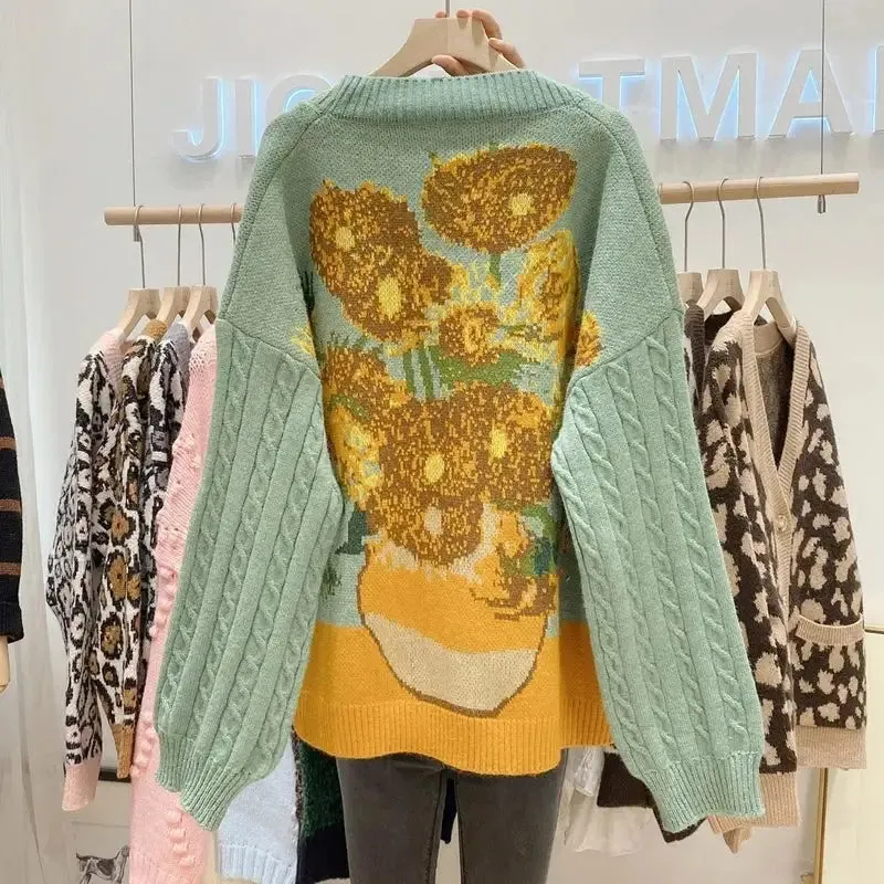Floral Embroidery V Neck Midi Length Cardigan
