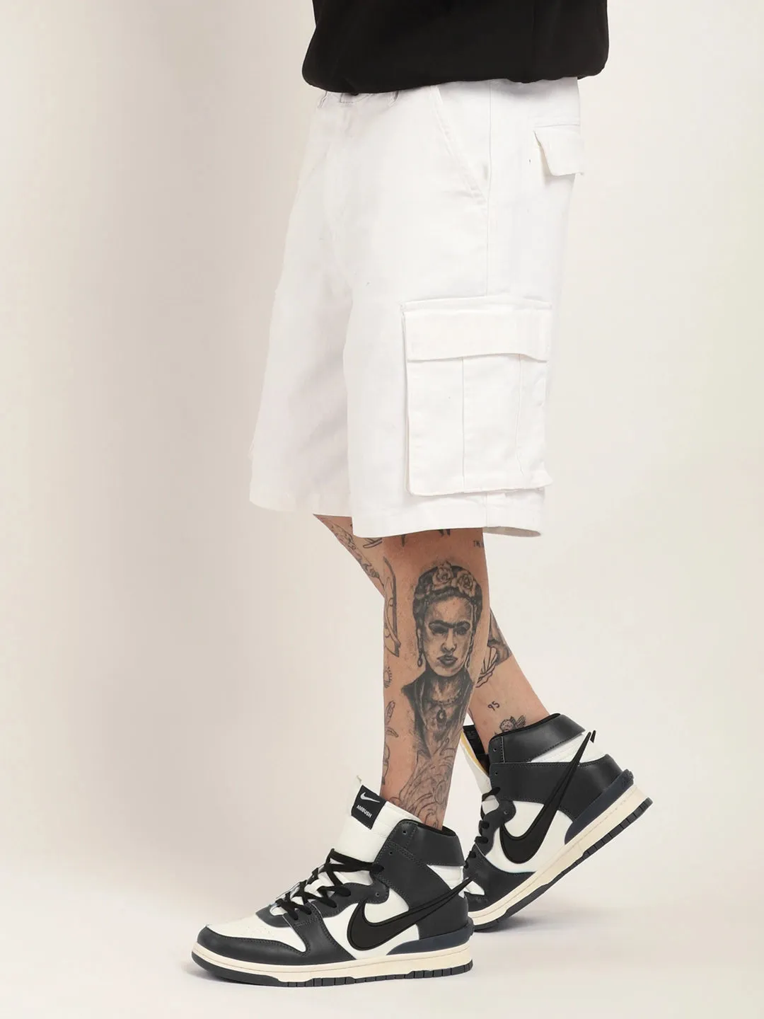 Fusion White Cotton Shorts