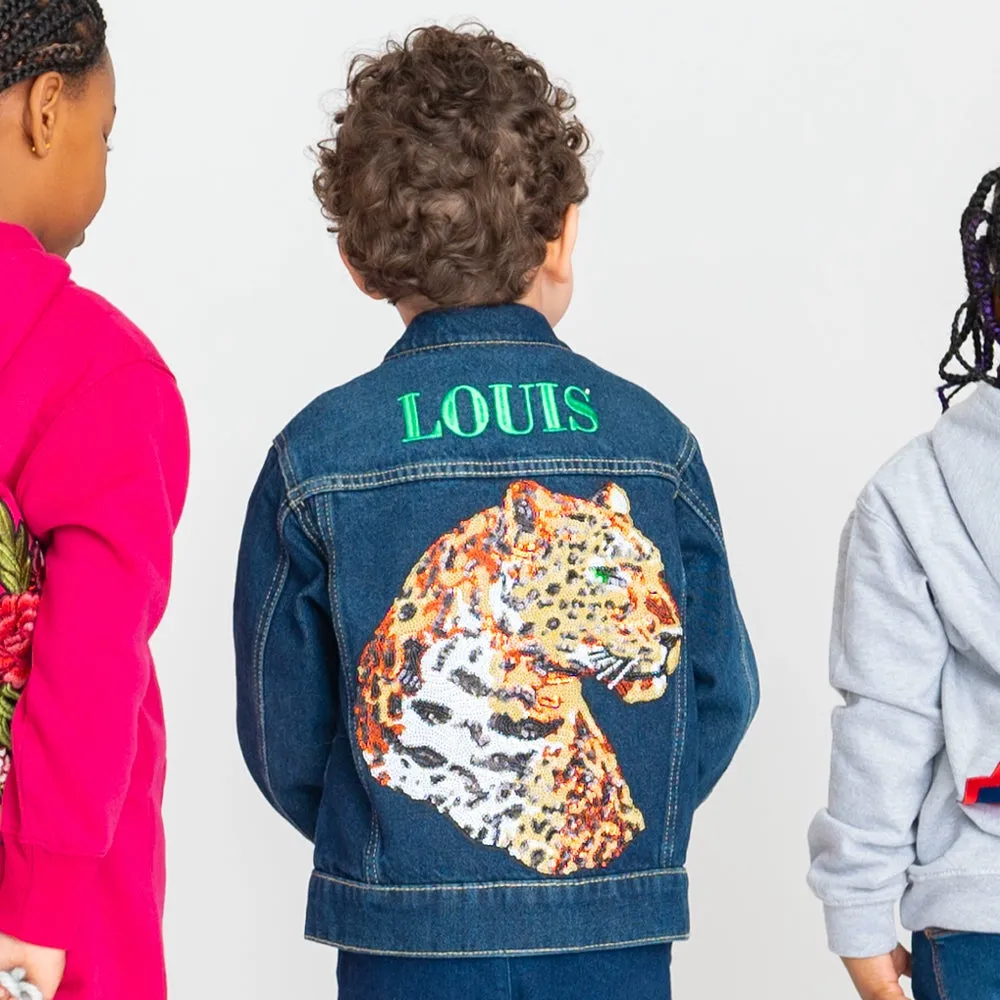 Green Eyed Leopard Denim Jacket