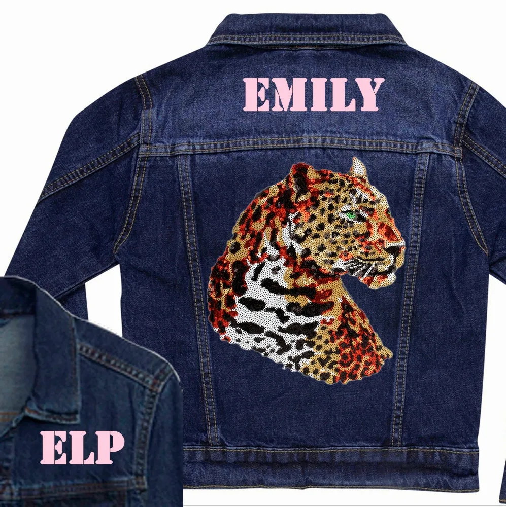 Green Eyed Leopard Denim Jacket