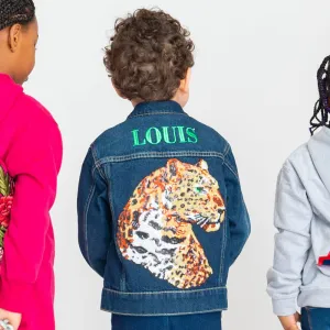 Green Eyed Leopard Denim Jacket