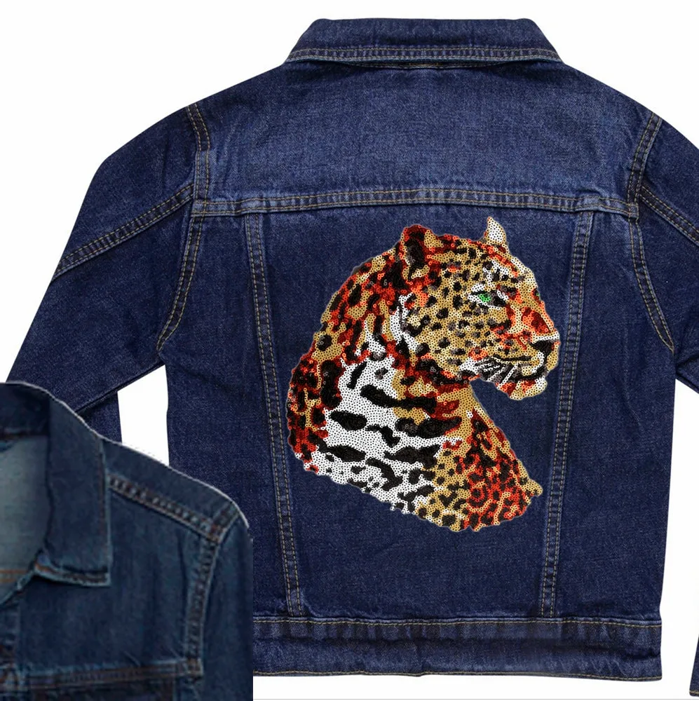Green Eyed Leopard Denim Jacket
