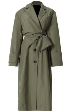 Green UNUSUAL Trench Coat with removable half- Jacket