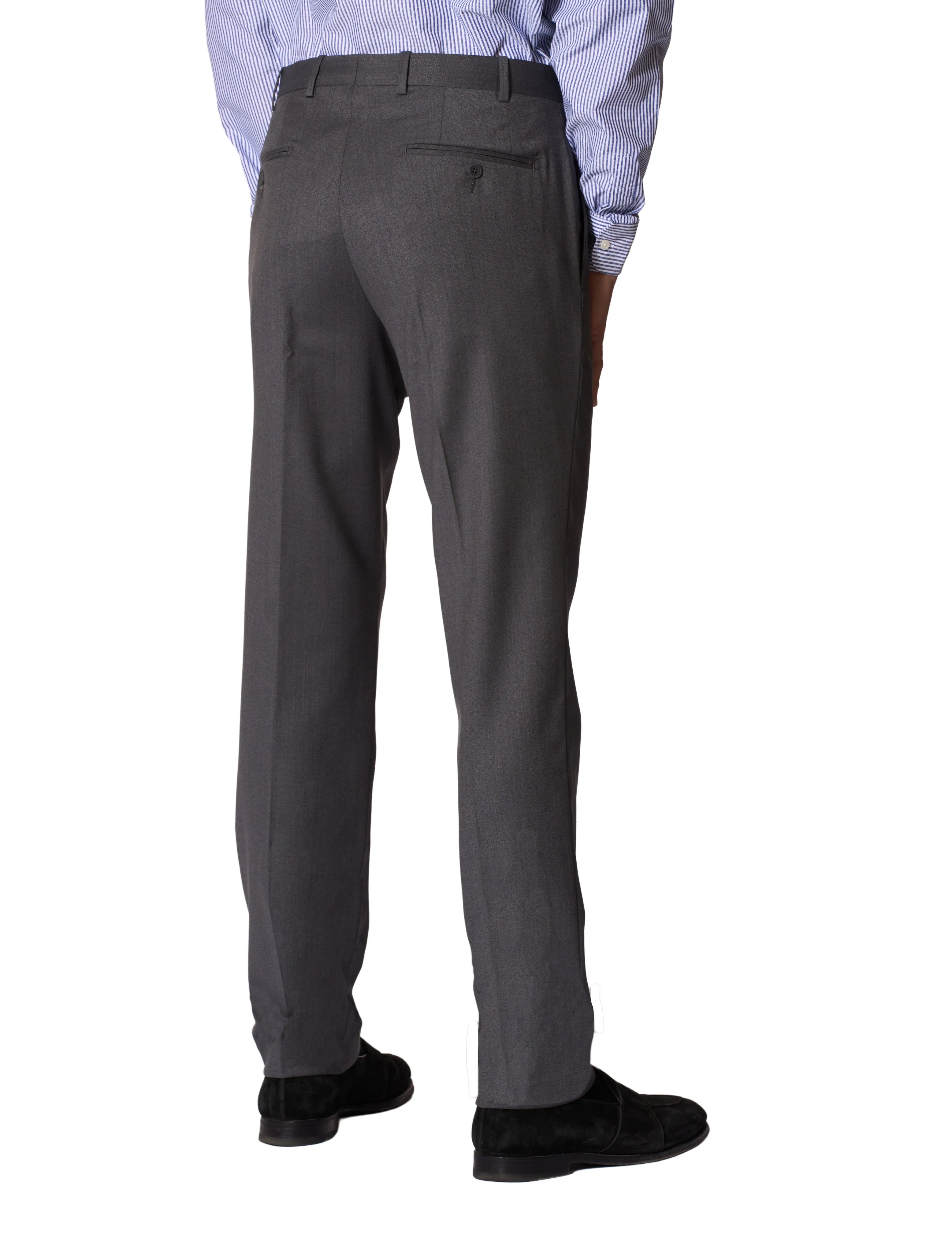 JB Britches Torino Model Wool-Stretch Twill Trousers - Mid Grey