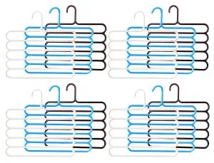 Kuber Industries 12 Pieces Multi-Purpose 5 Layer Pants Clothes Hanger Wardrobe Storage Organizer (Multicolour) - CTKTC023497