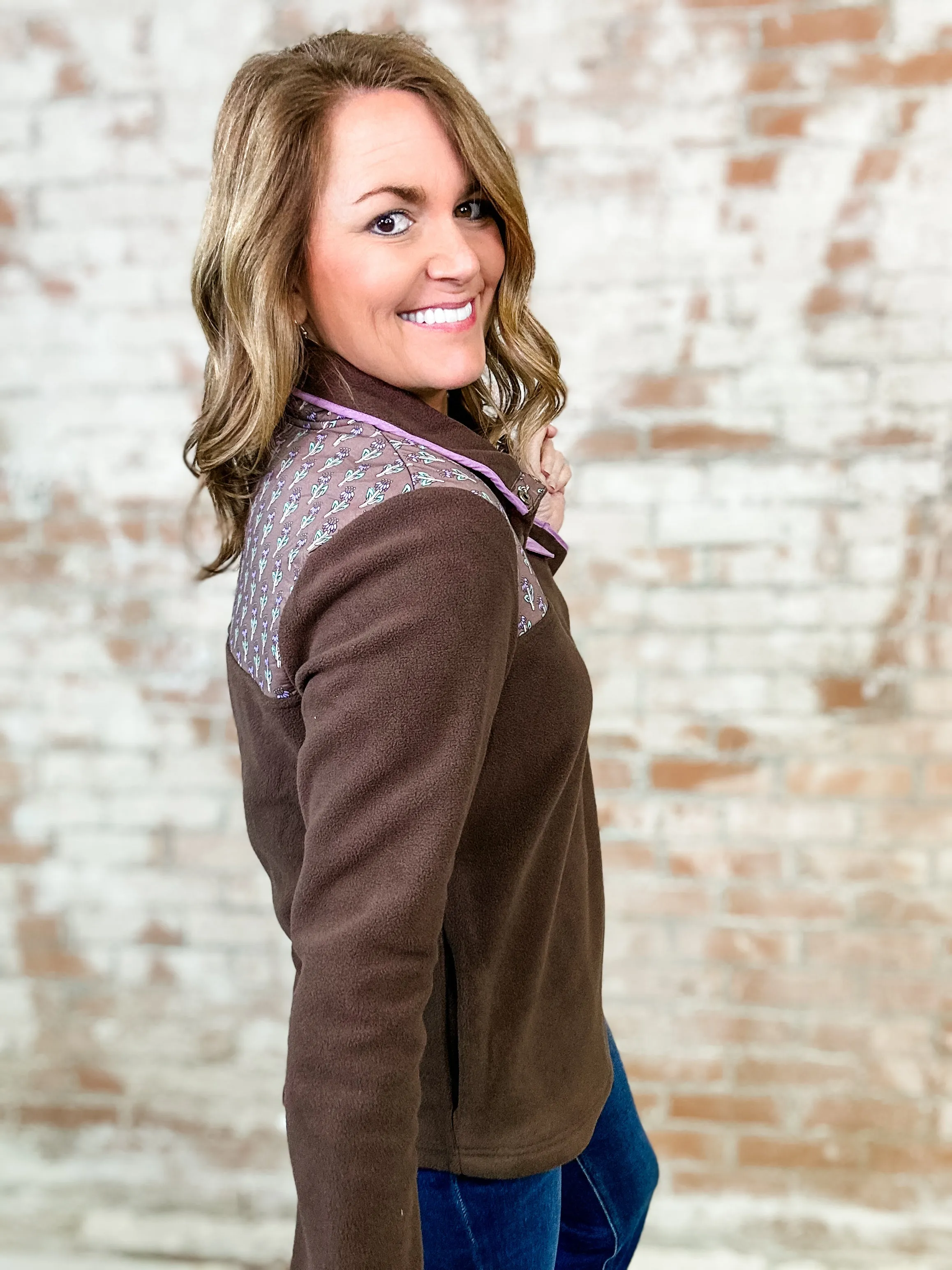 LaDonna Contrast Fleece Pullover - FINAL SALE