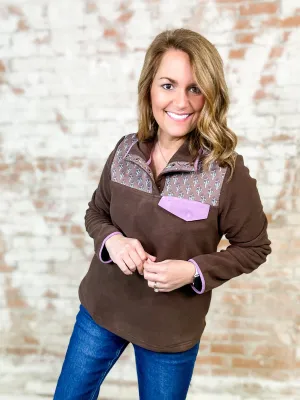 LaDonna Contrast Fleece Pullover - FINAL SALE