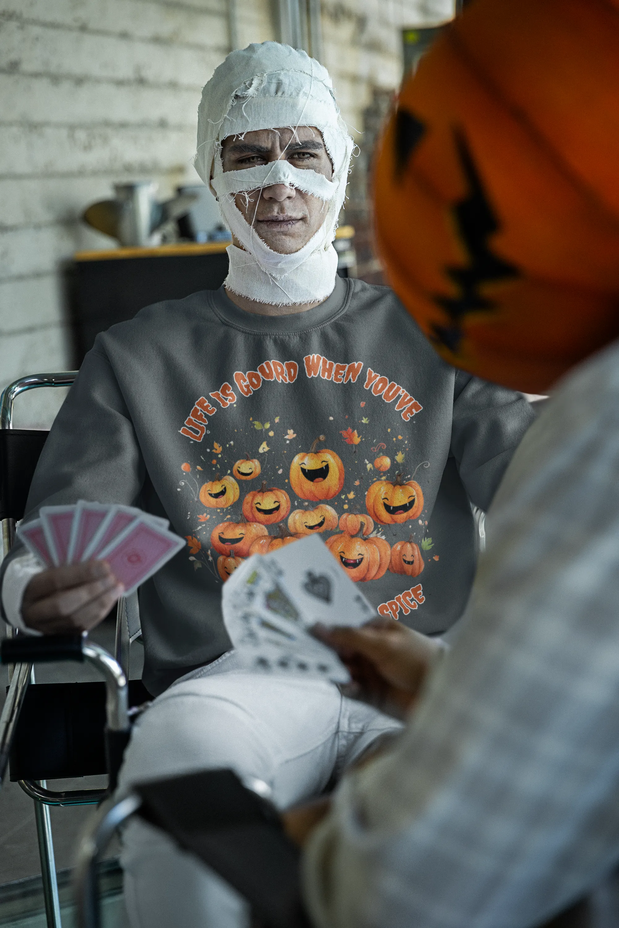 Life is Gourd When You've Got Pumpkin Spice, Retro Sweatshirt, Cute Sweatshirt, Halloween Sweatshirt, Womens' Halloween, Spooky Sweatshirt