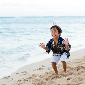 Majestic Blue Hawaiian Boy Shirt