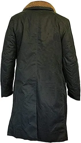 Mens Trench Runner Coat - Ryan Gosling Cotton Black Fur Coat - Officer K 2049 Coat Jacket