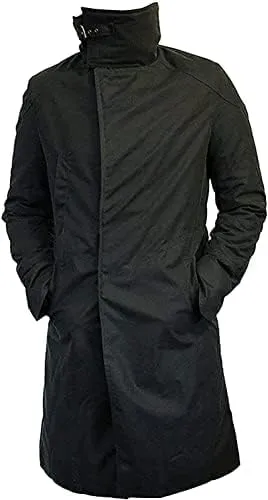 Mens Trench Runner Coat - Ryan Gosling Cotton Black Fur Coat - Officer K 2049 Coat Jacket