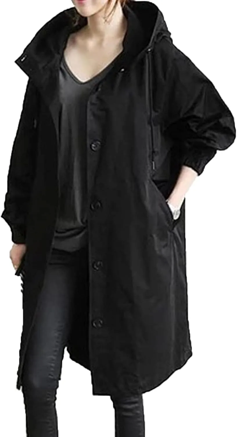 NBXNZWF Womens Rain Jackets Waterproof Lightweight Outdoor Raincoat Plus Size Active Trench Windbreaker Jacket with Hood