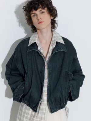 ONE BY CUBIC Funnel Neck Denim Jacket