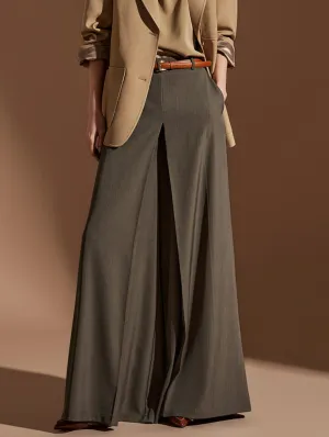 P3068 Pintuck Wide Long Slacks
