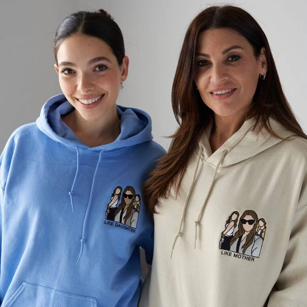 Personalized Mom Embroidered Sweatshirt, Custom Colored Embroidery Hoodie, Gift For New Mom, Mother's Day Gift