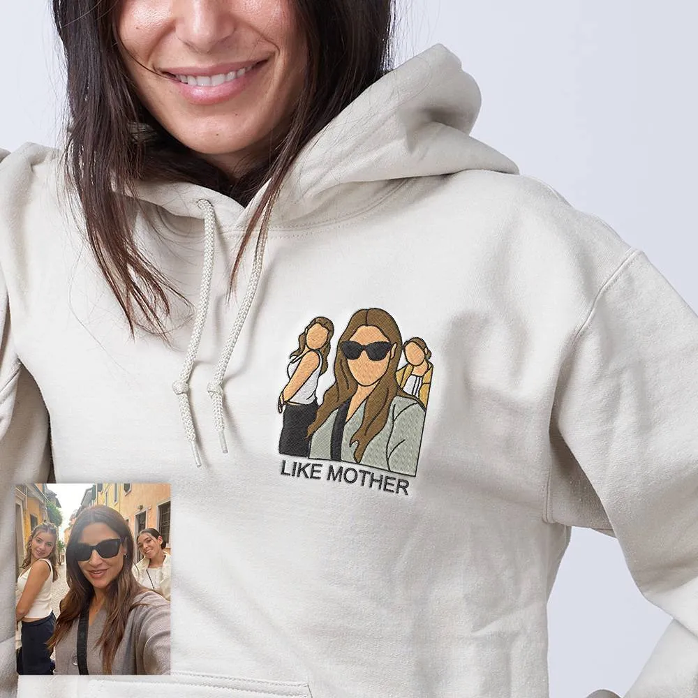 Personalized Mom Embroidered Sweatshirt, Custom Colored Embroidery Hoodie, Gift For New Mom, Mother's Day Gift
