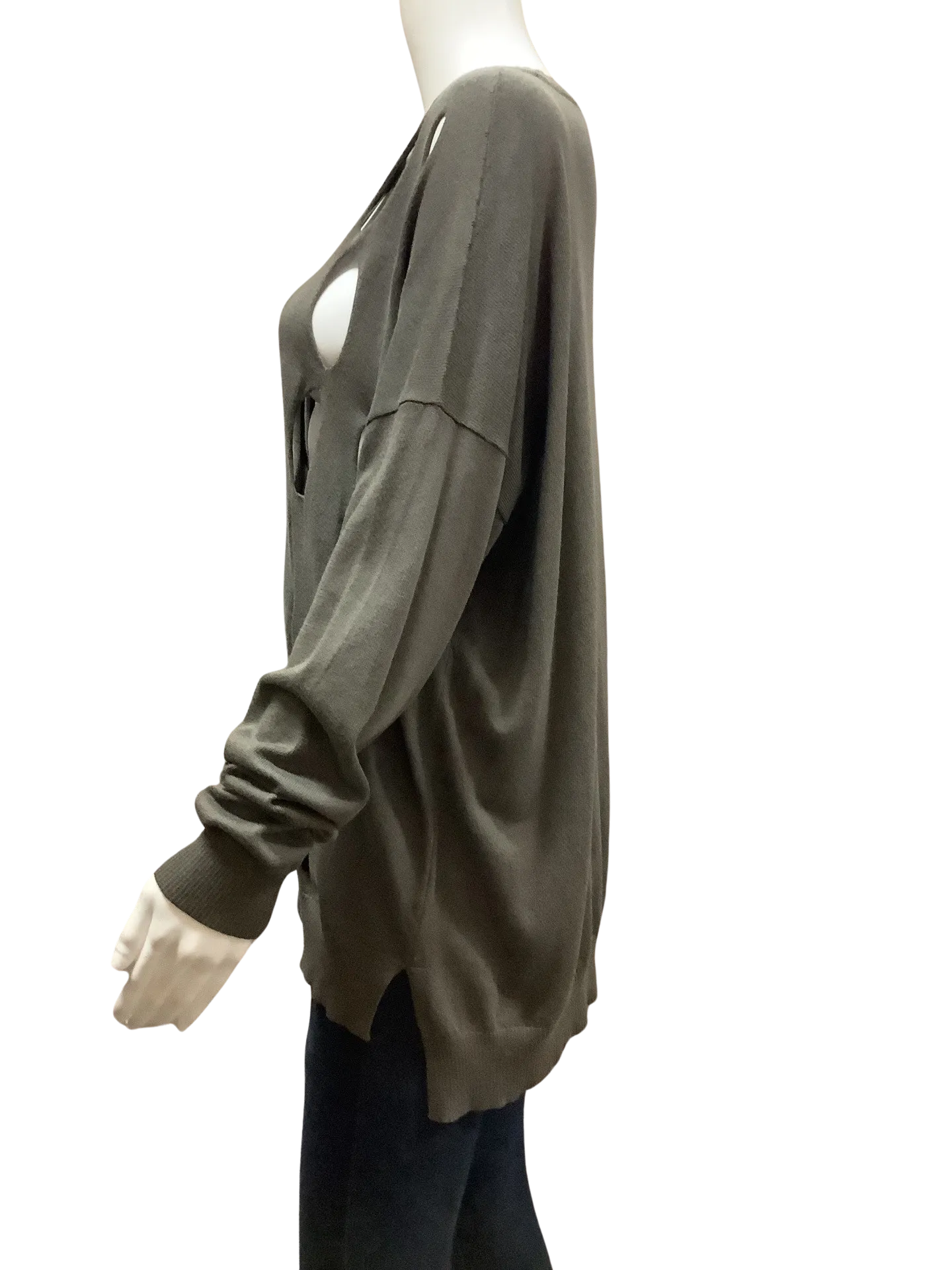 Planet By Lauren G Women's Sweater Olive Pima Cotton Size: OS