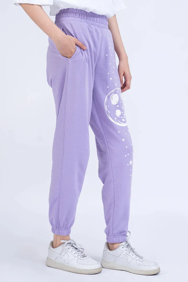 Purple Graphic Jogger Pants