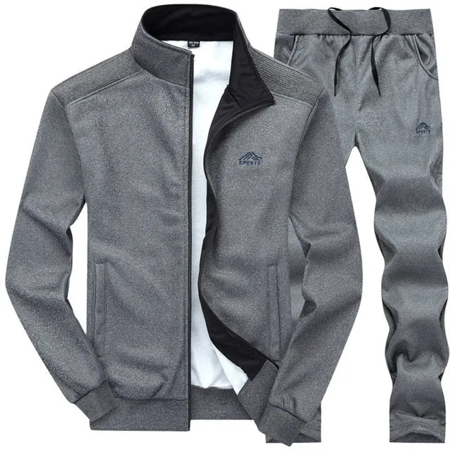 Sets Tracksuit Men Autumn Winter Hooded Sweatshirt Drawstring Outfit Sportswear 2019 Male Suit Pullover Two Piece Set Casual