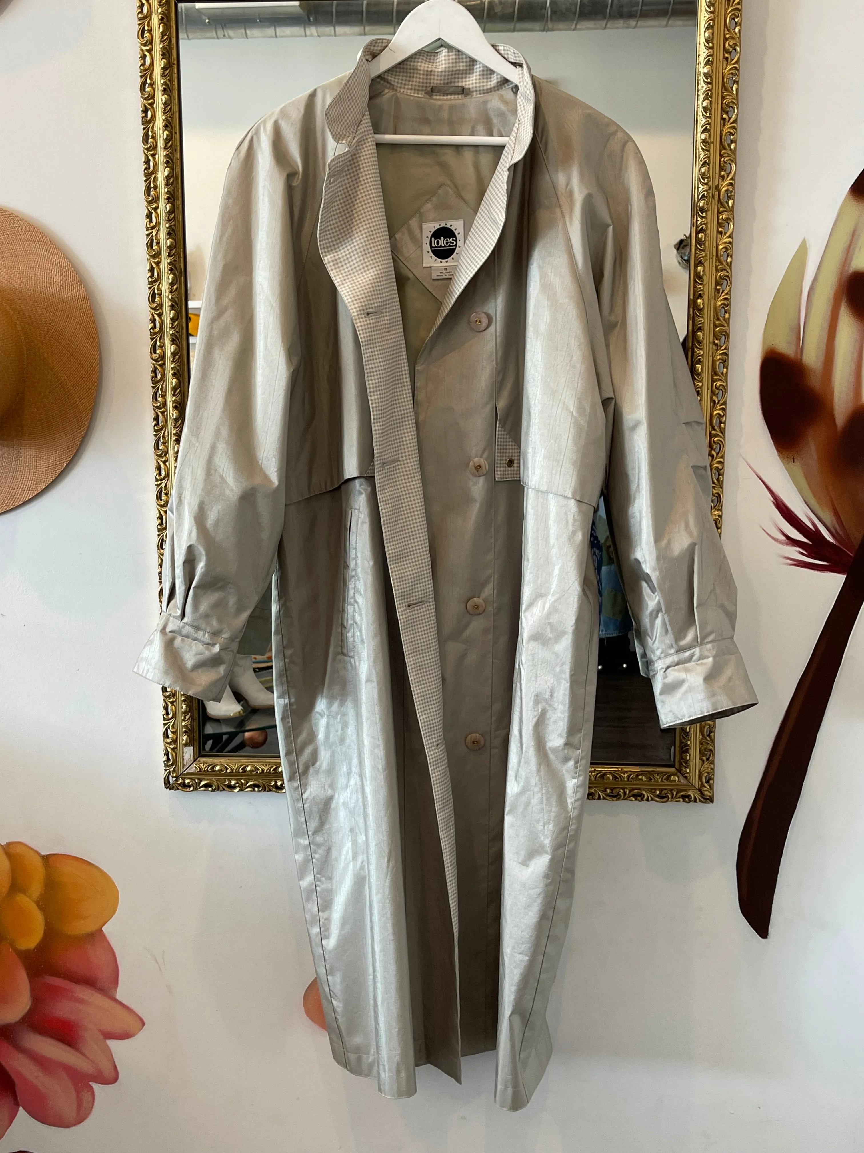 Vintage Rain Coat - Stone & Gingham