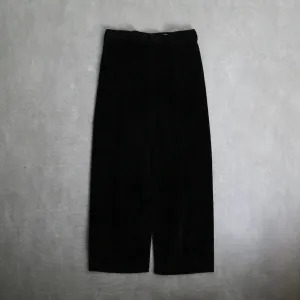 wide straight box tuck velour slacks