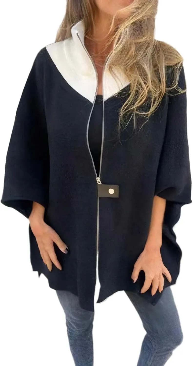 Womens Fall Fashion 2024 Open Front Knit Fall Sweaters Cardigan with Pockets Coatigan Lapel Blazer Jacket Coats