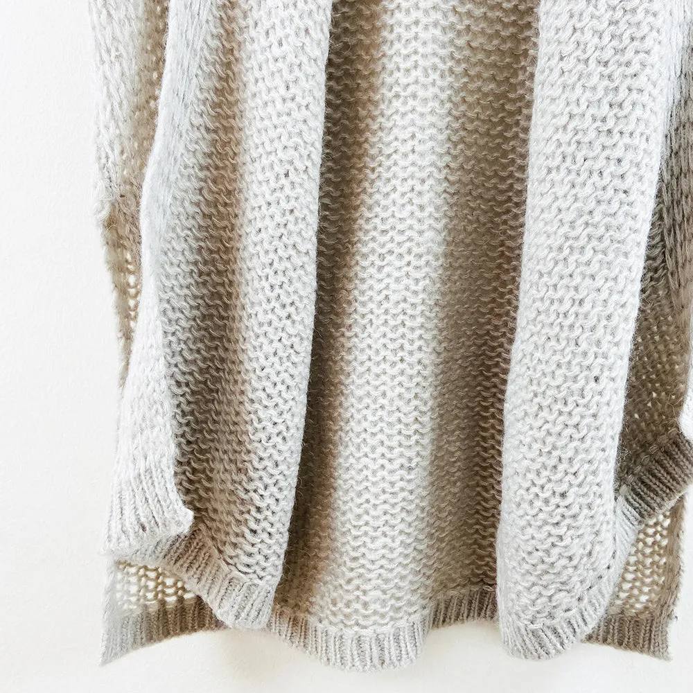 Womens Long Waffle Knit Open Cardigan