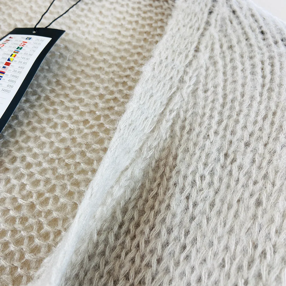 Womens Long Waffle Knit Open Cardigan