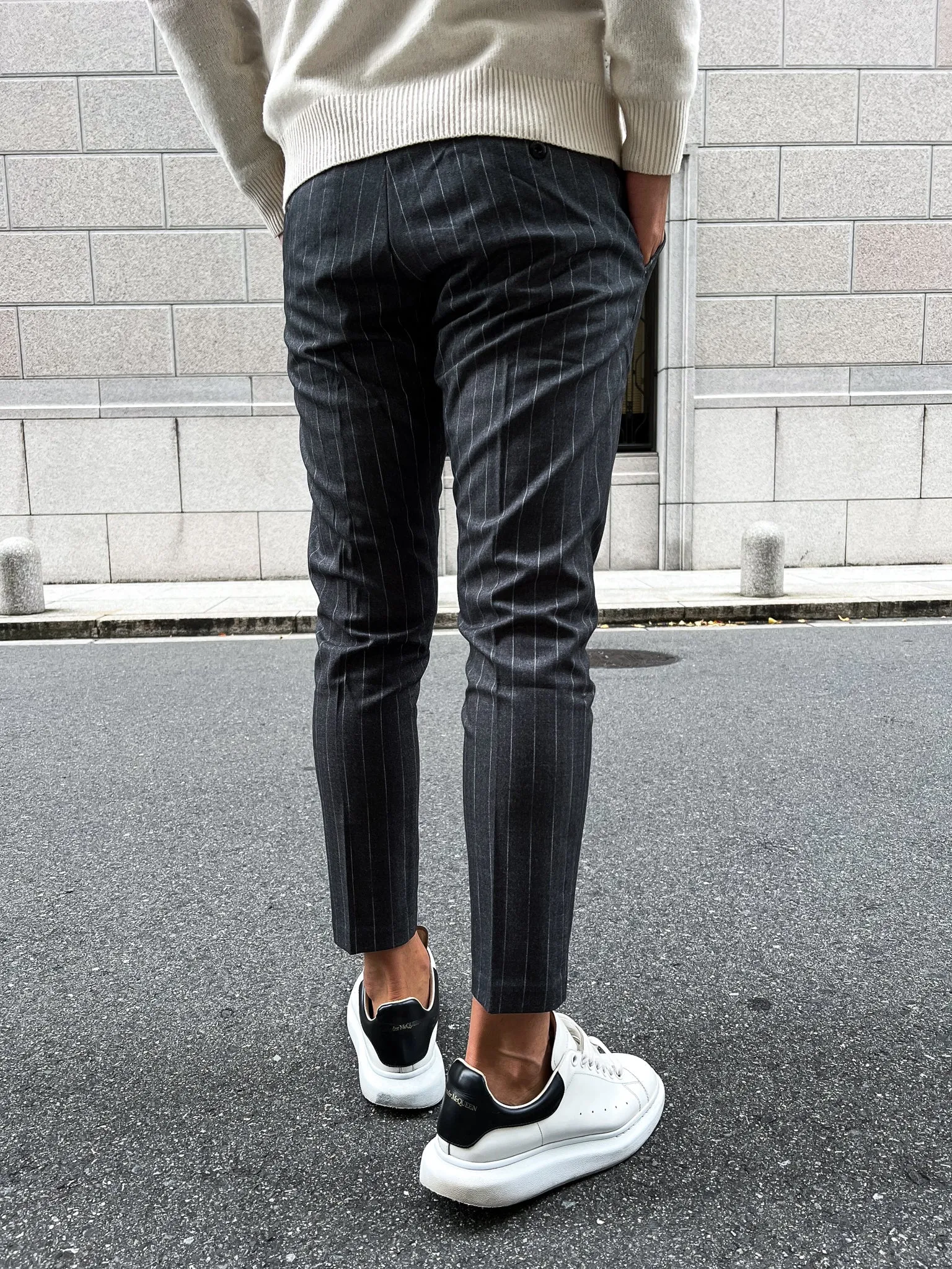 Wool stripe slacks